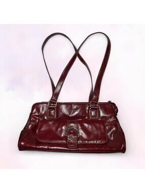 Minelli Italy Red Leather Shoulder Bag Y2K Style